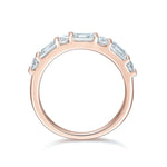 Mallory Moissanite Channel Eternity Band in 18K rose gold plating, front view