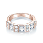 Mallory Moissanite Channel Eternity Band in 18K rose gold plating, front view