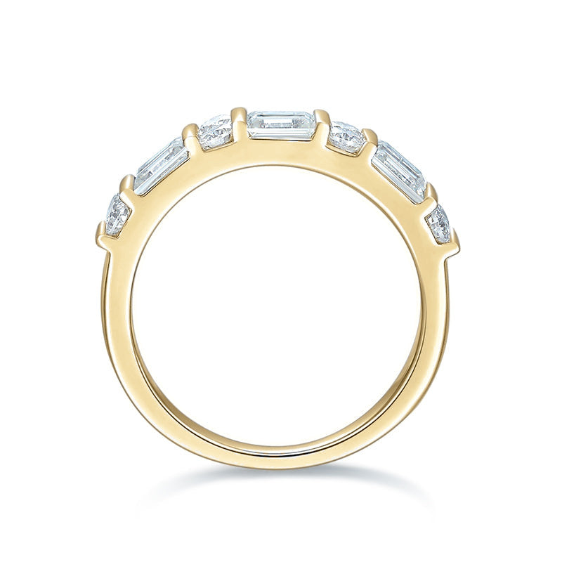 Mallory Moissanite Channel Eternity Band in 18K yellow gold plating, front view