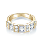 Mallory Moissanite Channel Eternity Band in 18K yellow gold plating, front view
