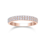 Mara Round Moissanite Double Row Pavé Wedding Band, front view