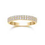 Mara Round Moissanite Double Row Pavé Wedding Band, front view