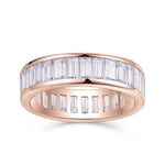 Maren Baguette Moissanite Channel Eternity Band in 18K rose gold plating, front view