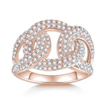 Marley Moissanite Pavé Chain Link Statement Ring, front view