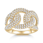 Marley Moissanite Pavé Chain Link Statement Ring, front view