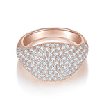 Marnie Moissanite Pavé Dome Statement Ring in 18K rose gold plating, front view