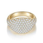 Marnie Moissanite Pavé Dome Statement Ring in 18K yellow gold plating, front view