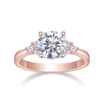Melody Round Moissanite Side Stone Engagement Ring, front view
