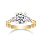 Melody Round Moissanite Side Stone Engagement Ring, front view