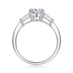 Carissie Round Baguette Accent Trilogy Engagement Ring 1 Ct