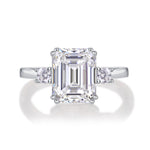 Carissie Classic Emerald Cut Three-Stone Engagement Ring