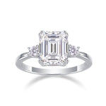 Carissie Classic Emerald Cut Three-Stone Engagement Ring