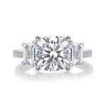 Carissie Cushion Baguette Three Stone Engagement Ring