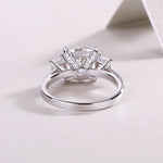 Carissie Cushion Baguette Three Stone Engagement Ring