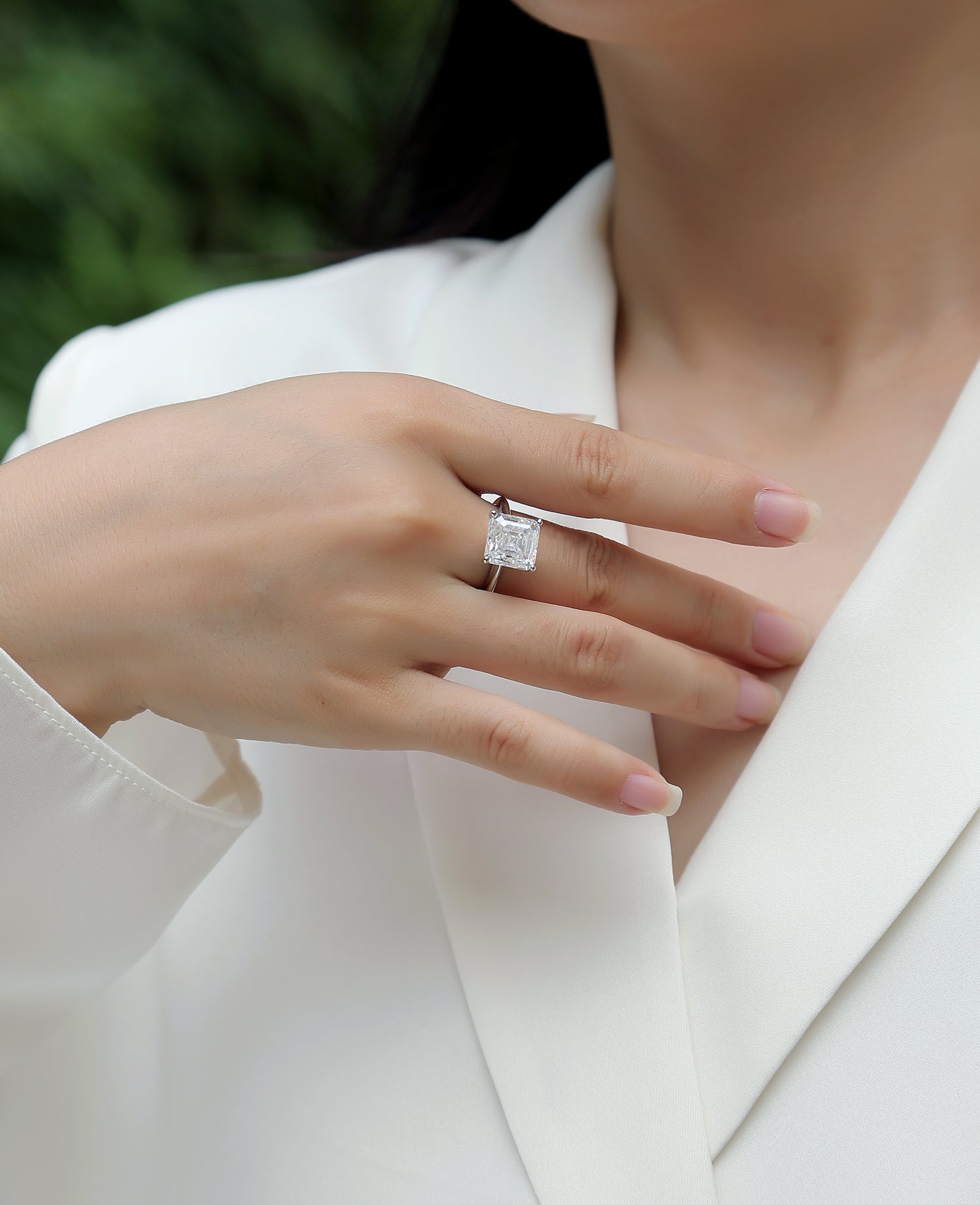 Carissie Square Four - Prong Solitaire Engagement Ring