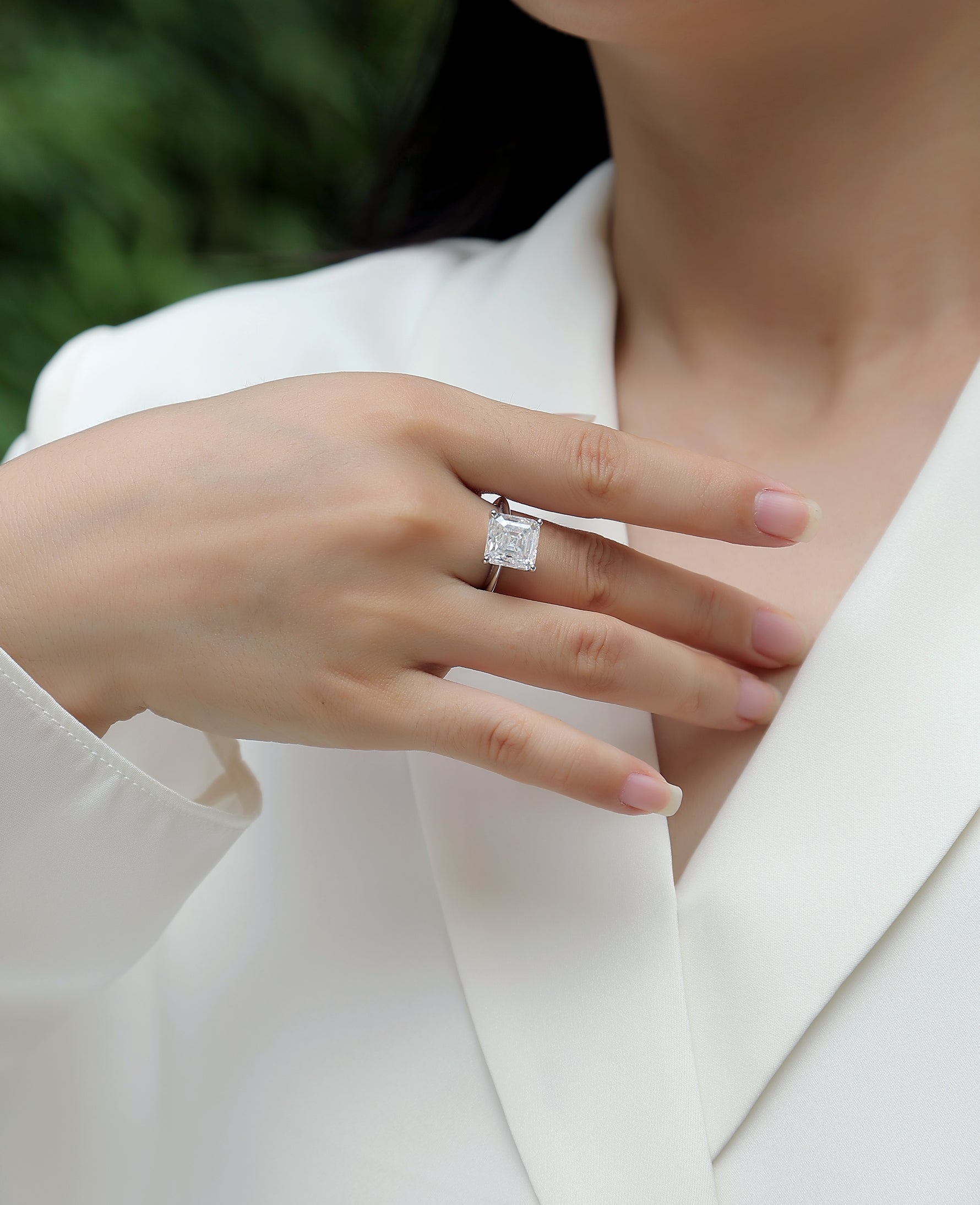 Carissie Square Four - Prong Solitaire Engagement Ring