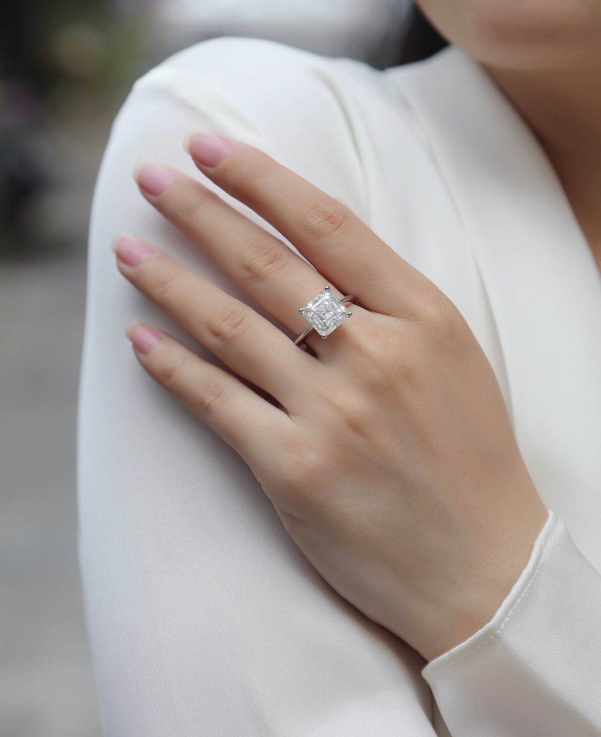 Carissie Square Four - Prong Solitaire Engagement Ring