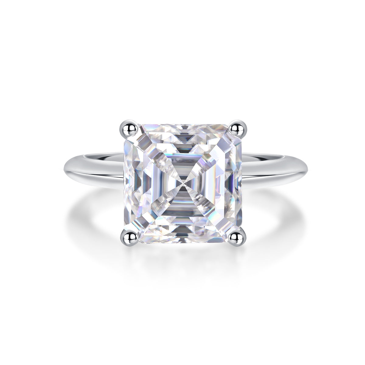 Carissie Square Four - Prong Solitaire Engagement Ring