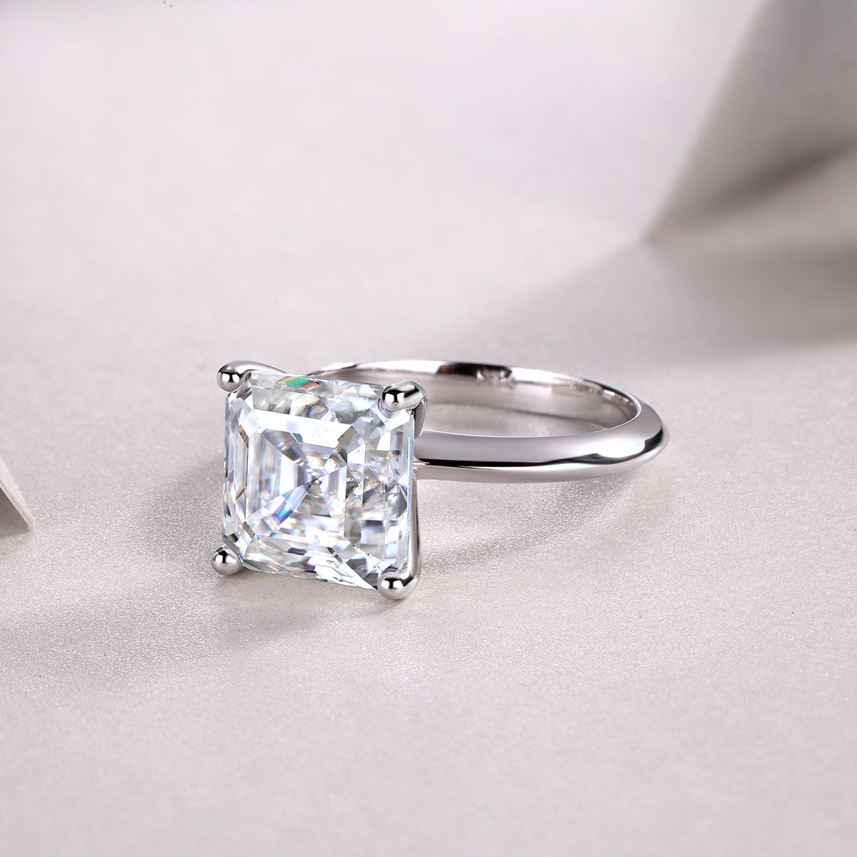 Carissie Square Four - Prong Solitaire Engagement Ring