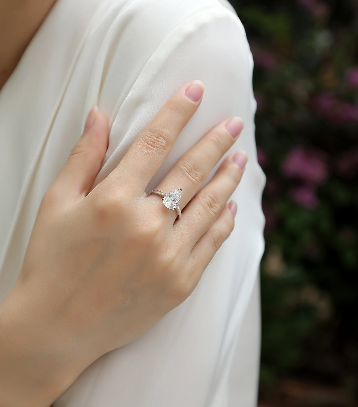 Carissie Vintage Pear Shaped Solitaire Engagement Ring