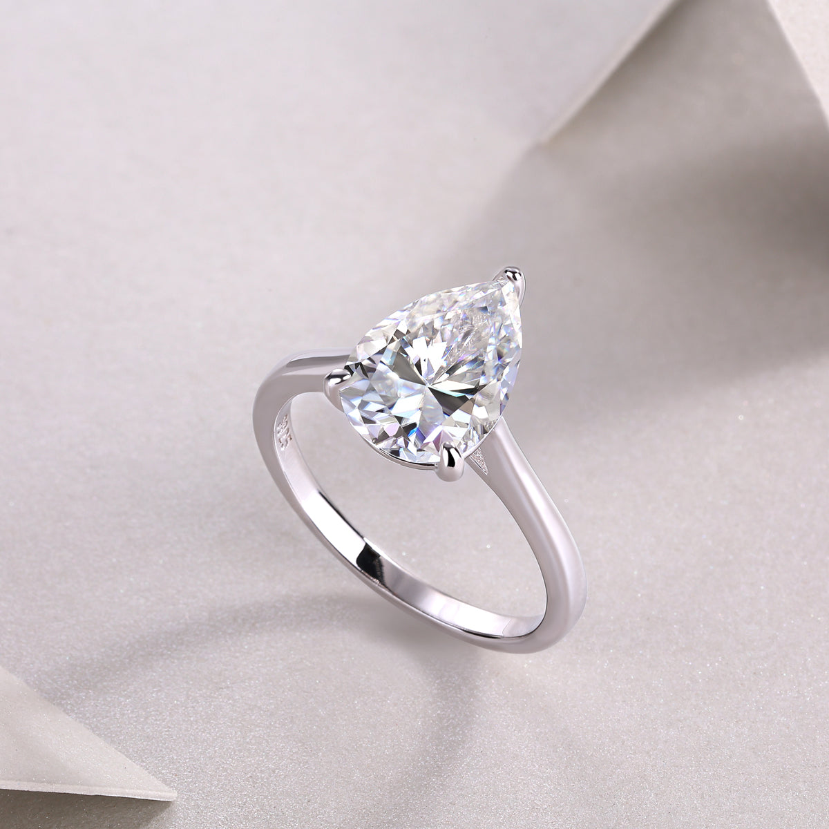 Carissie Vintage Pear Shaped Solitaire Engagement Ring