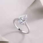 Carissie Vintage Pear Shaped Solitaire Engagement Ring