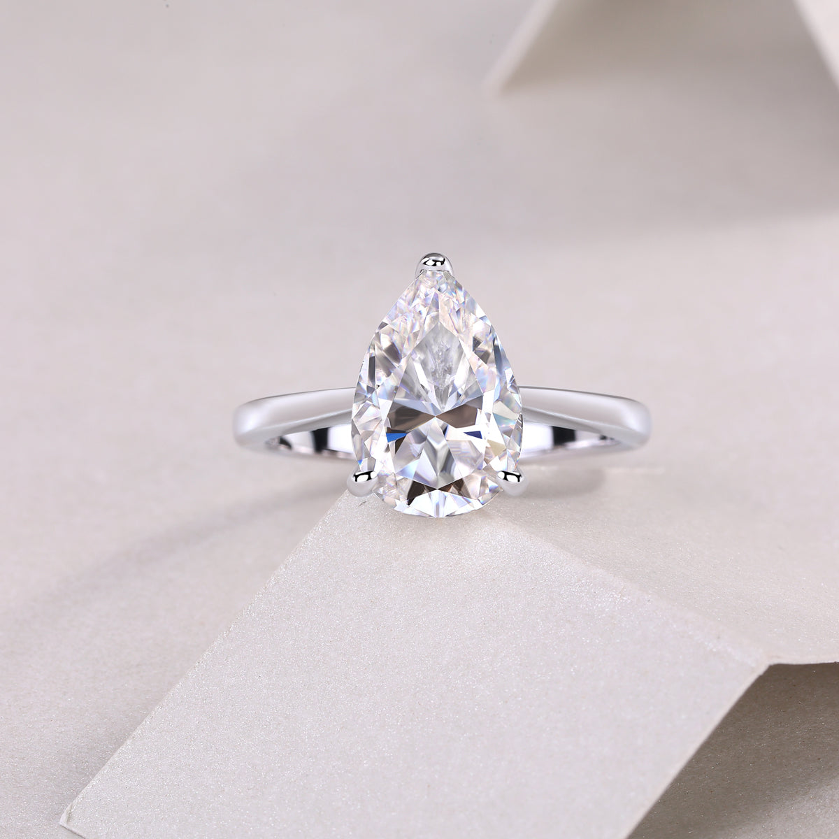 Carissie Vintage Pear Shaped Solitaire Engagement Ring