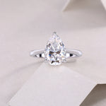 Carissie Vintage Pear Shaped Solitaire Engagement Ring