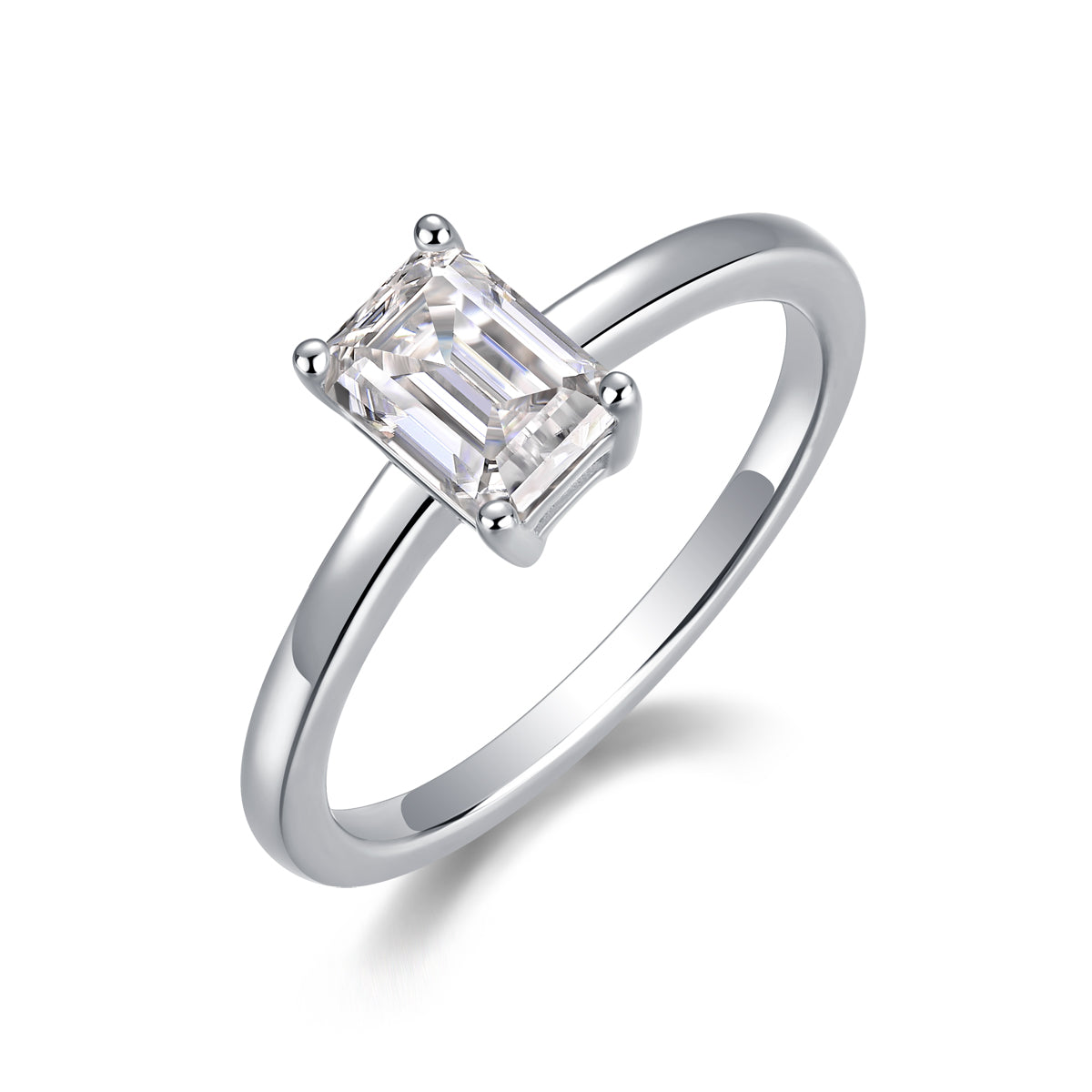 Carissie Emerald Cut Prong Solitaire Engagement Ring