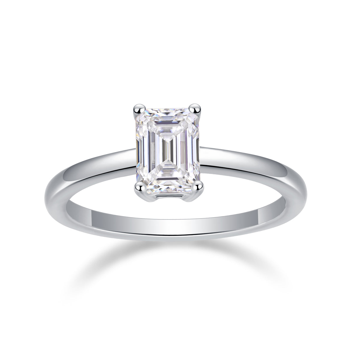 Carissie Emerald Cut Prong Solitaire Engagement Ring
