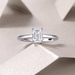 Carissie Emerald Cut Prong Solitaire Engagement Ring