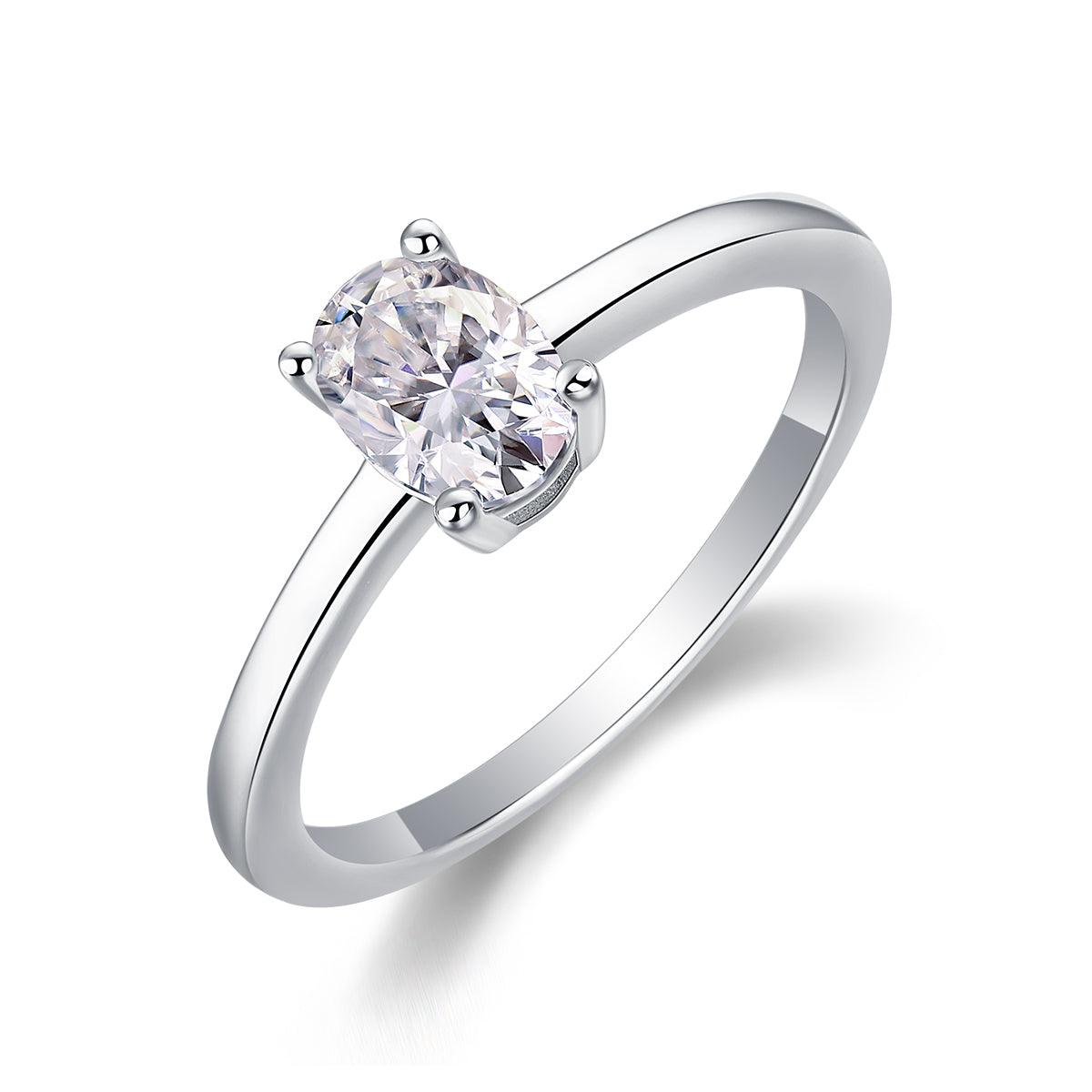 Carissie Classic Oval Solitaire Four-Prong Engagement Ring