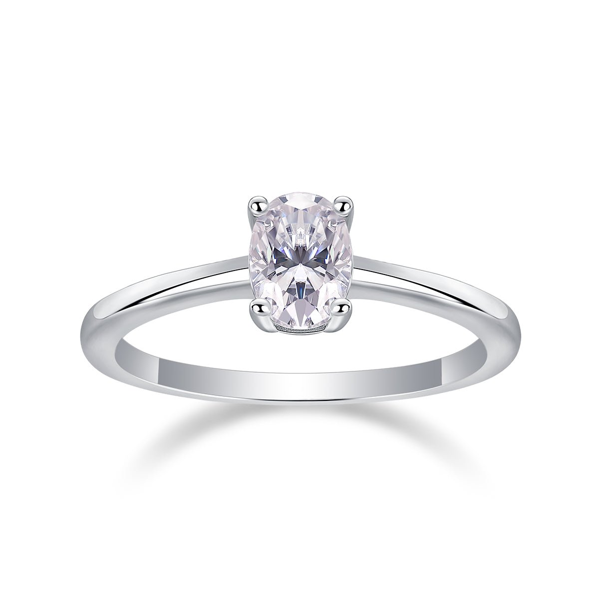 Carissie Classic Oval Solitaire Four-Prong Engagement Ring