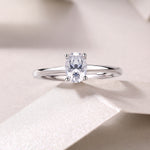 Carissie Classic Oval Solitaire Four-Prong Engagement Ring
