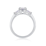 Carissie Emerald Cut Tapered Baguette Claw-Set Engagement Ring