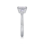 Carissie Emerald Cut Tapered Baguette Claw-Set Engagement Ring