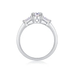Carissie Vintage Baguette Accent Claw-Set Engagement Ring