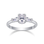 Carissie Vintage Baguette Accent Claw-Set Engagement Ring