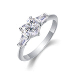 Carissie Heart Baguette Trilogy Engagement Ring