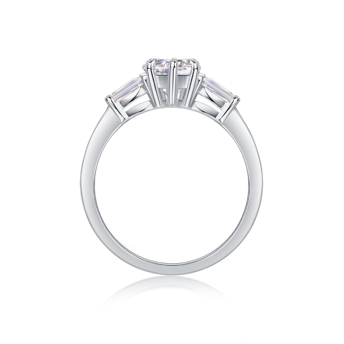 Carissie Heart Baguette Trilogy Engagement Ring