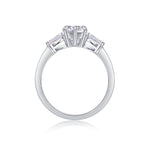 Carissie Heart Baguette Trilogy Engagement Ring