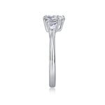 Carissie Heart Baguette Trilogy Engagement Ring