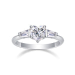 Carissie Heart Baguette Trilogy Engagement Ring