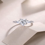 Carissie Heart Baguette Trilogy Engagement Ring