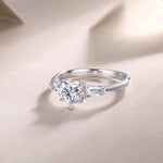 Carissie Heart Baguette Trilogy Engagement Ring
