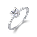 Carissie Classic Heart Solitaire Engagement Ring