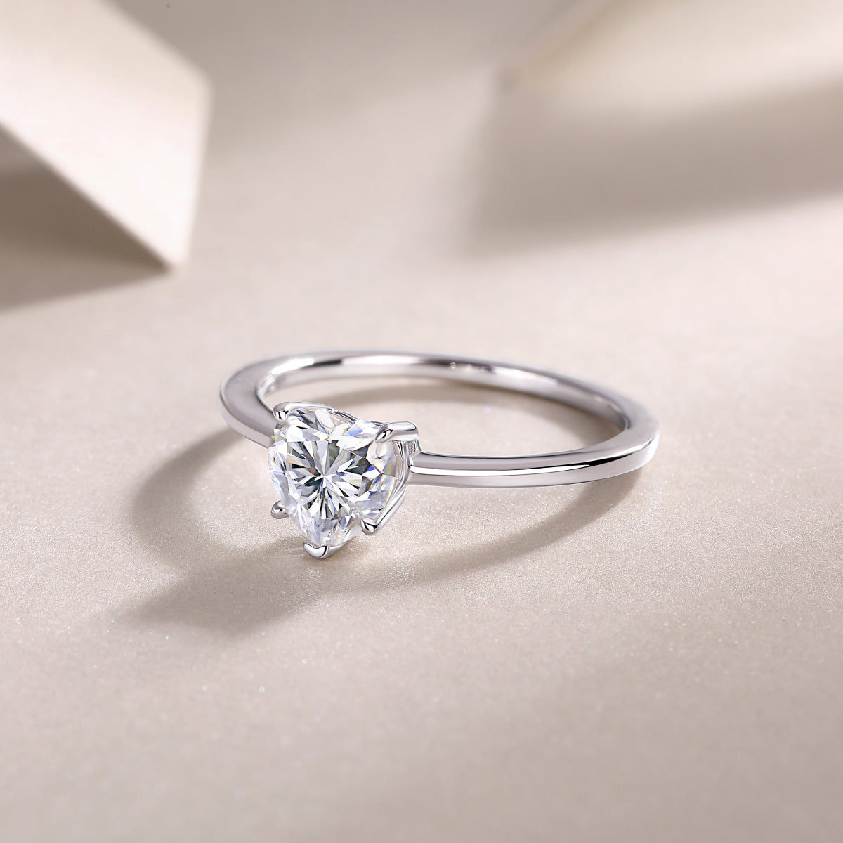 Carissie Classic Heart Solitaire Engagement Ring