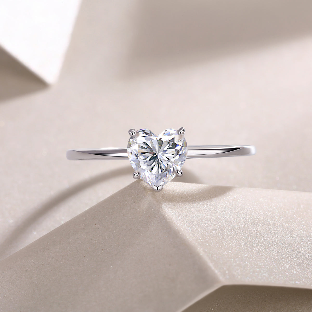 Carissie Classic Heart Solitaire Engagement Ring