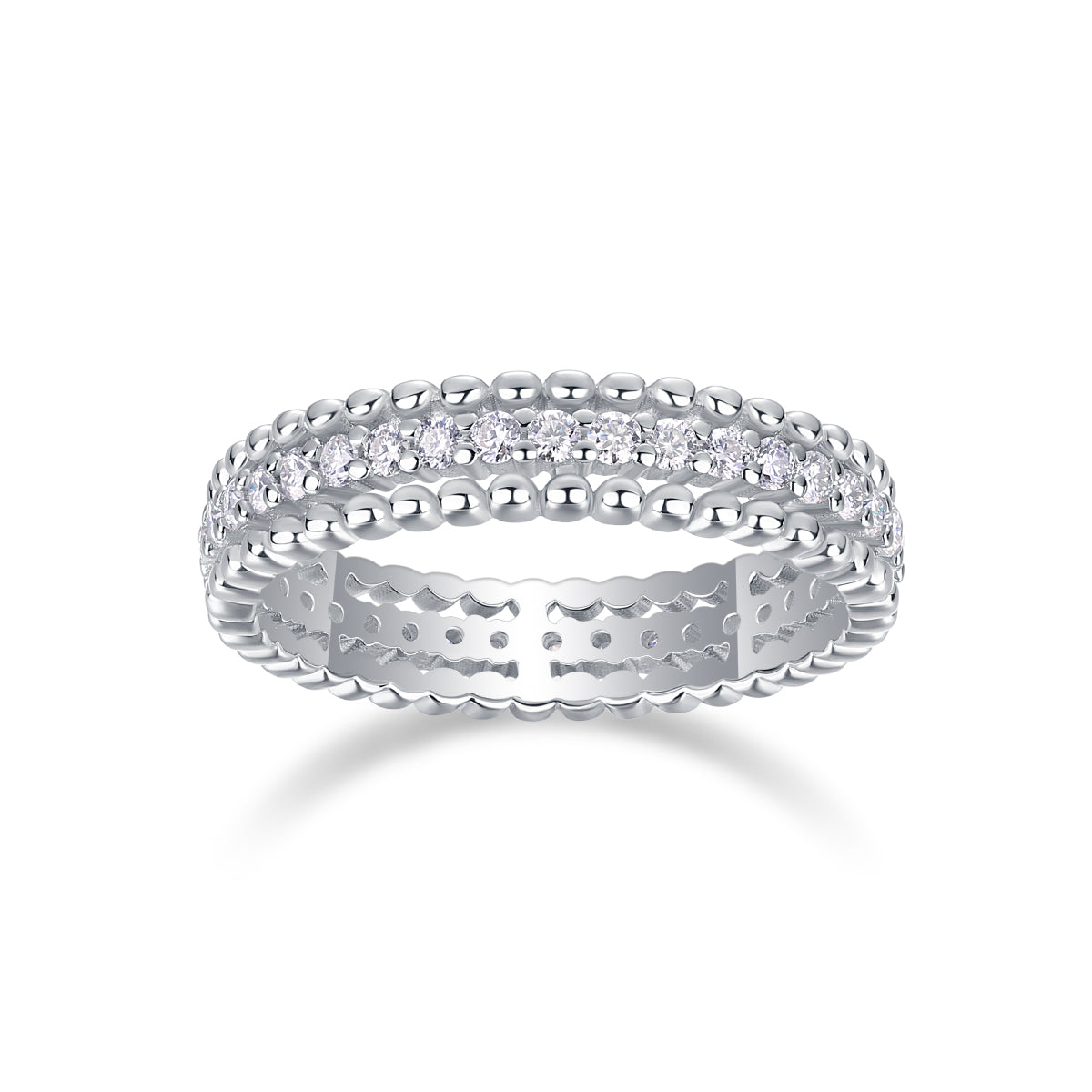 Carissie Eternity Scalloped Edge Filigree Wedding Band