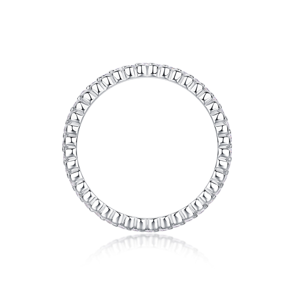 Carissie Eternity Scalloped Edge Filigree Wedding Band